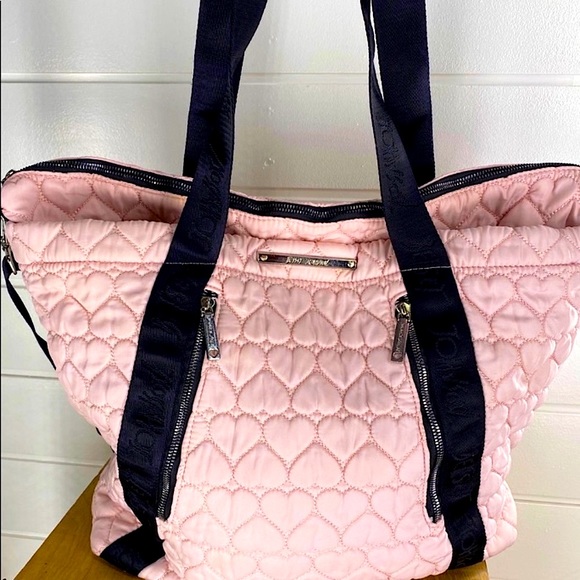 Betsey Johnson Handbags - Betsey Johnson Pink Quilted Hearts Travel Bag